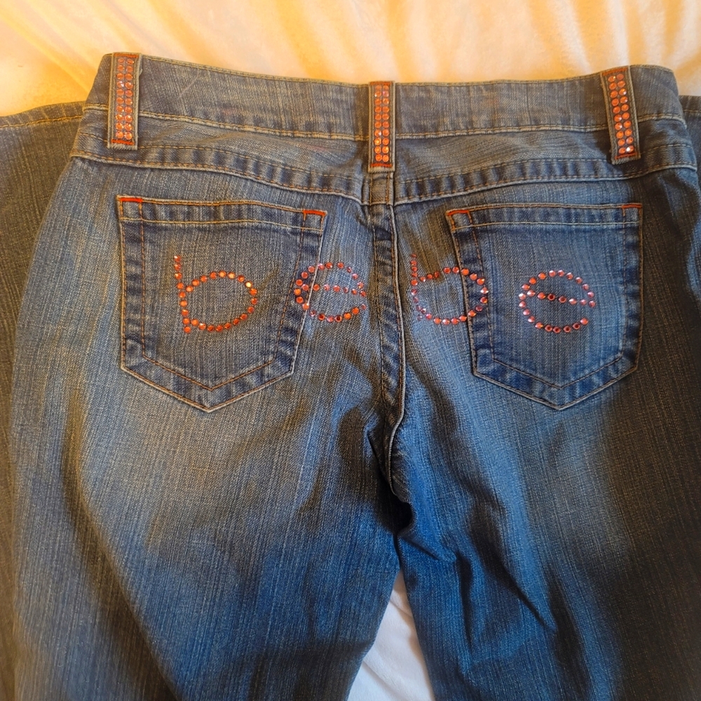 Designer pink rhinestone jeans